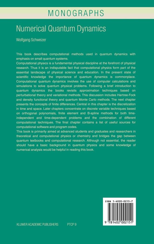 Weitere Ansicht: Numerical Quantum Dynamics | W. Schweizer