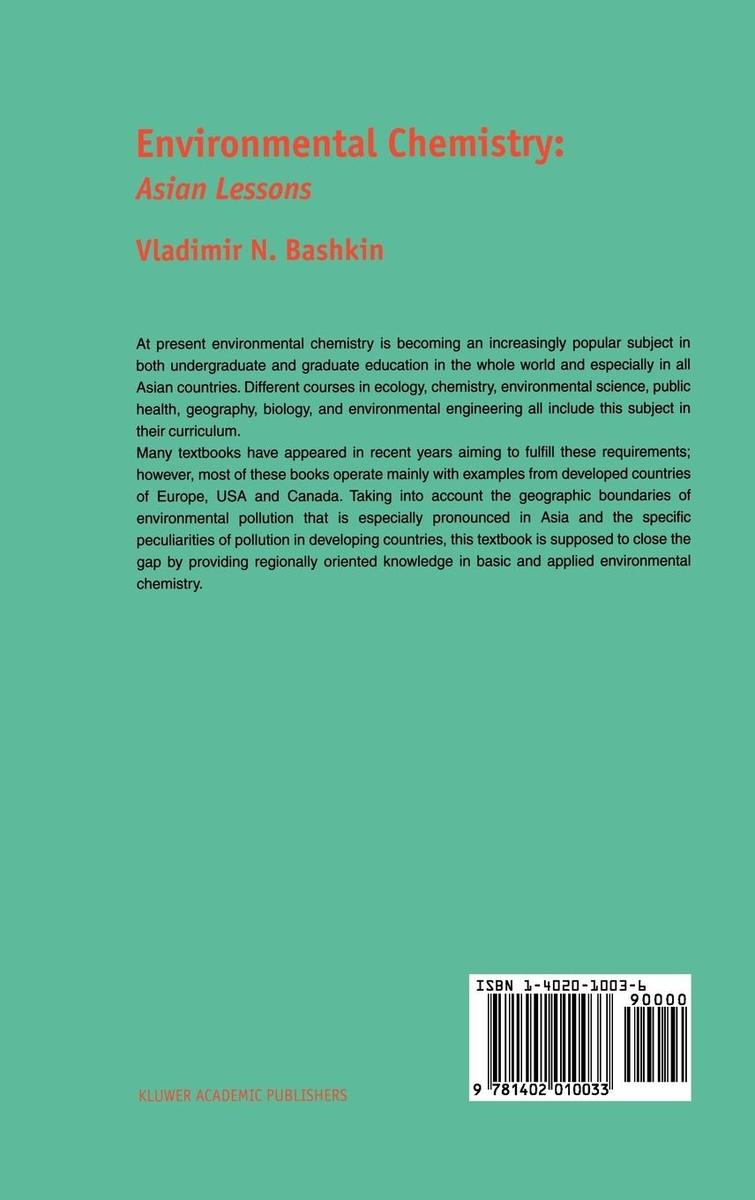 Weitere Ansicht: Environmental Chemistry: Asian Lessons | V. N. Bashkin