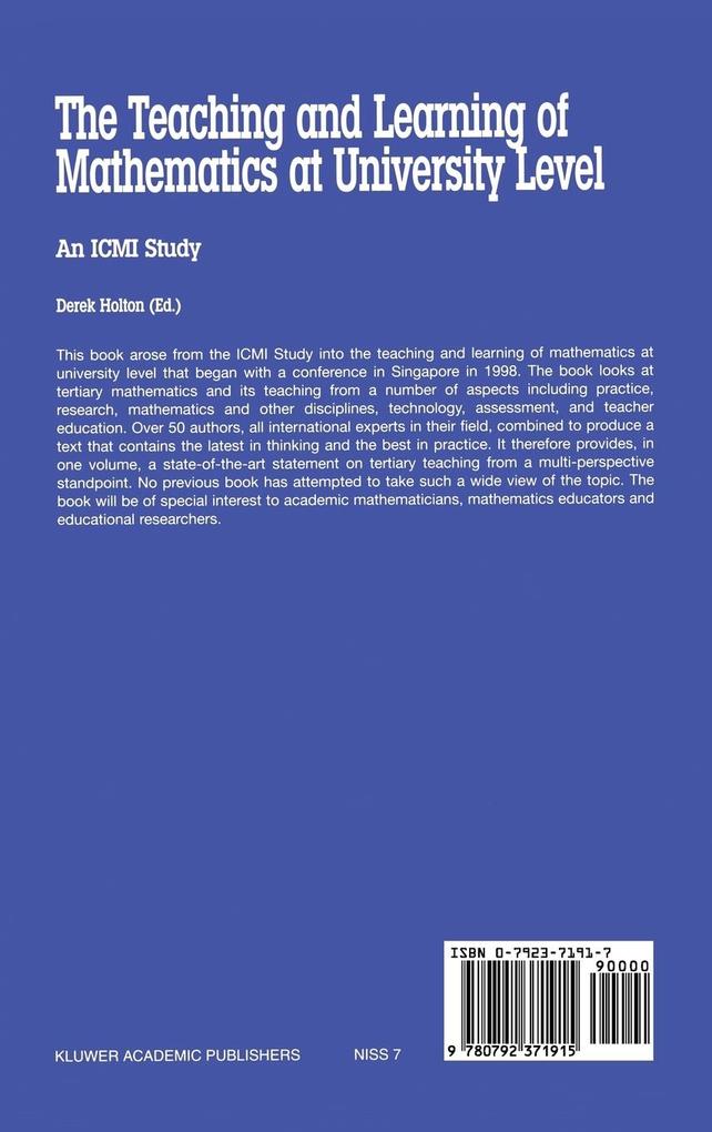 Weitere Ansicht: The Teaching and Learning of Mathematics at University Level