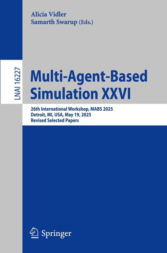 Produktbild: Multi-Agent-Based Simulation XXVI