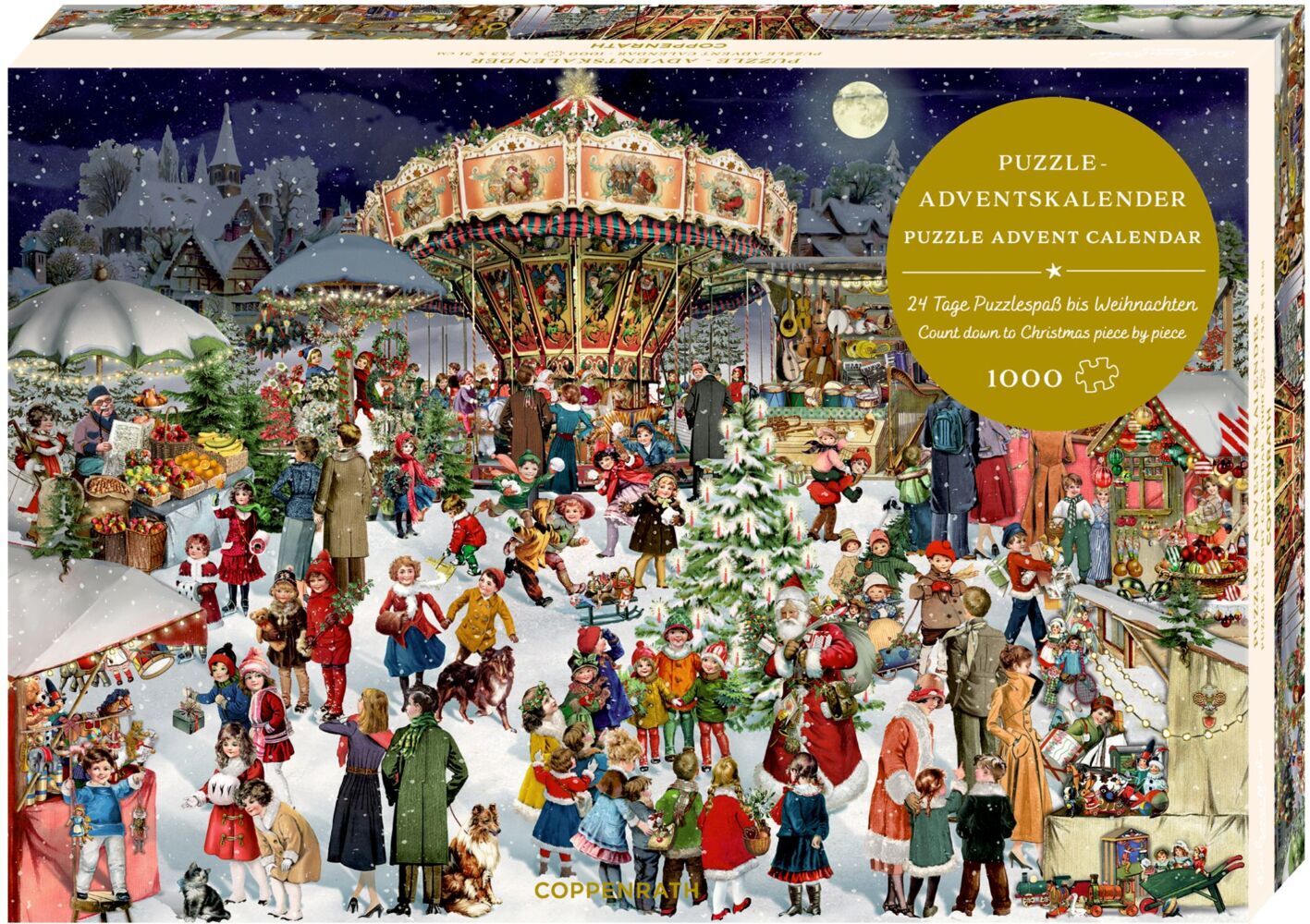 Produktbild: Puzzle-Adventskalender - Nostalgischer Weihnachtsmarkt