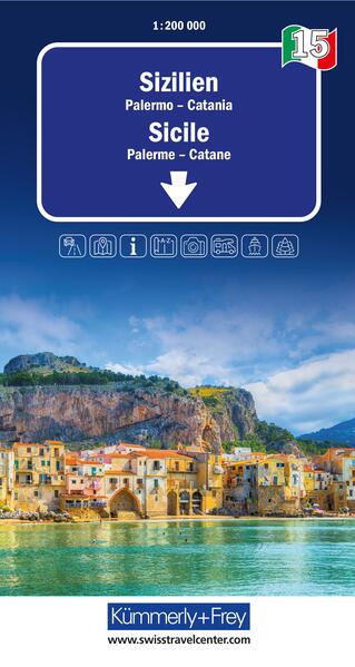 Produktbild: Kümmerly+Frey Regional-Strassenkarte 15 Sizilien 1:200.000