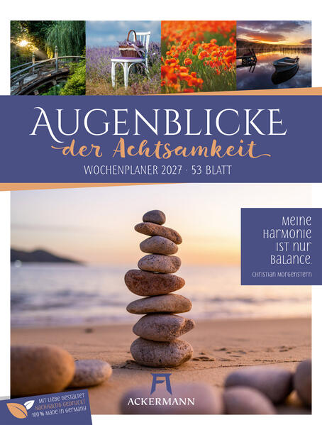 Produktbild: Augenblicke der Achtsamkeit Wochenplaner Kalender 2027 | Ackermann Kunstverlag GmbH