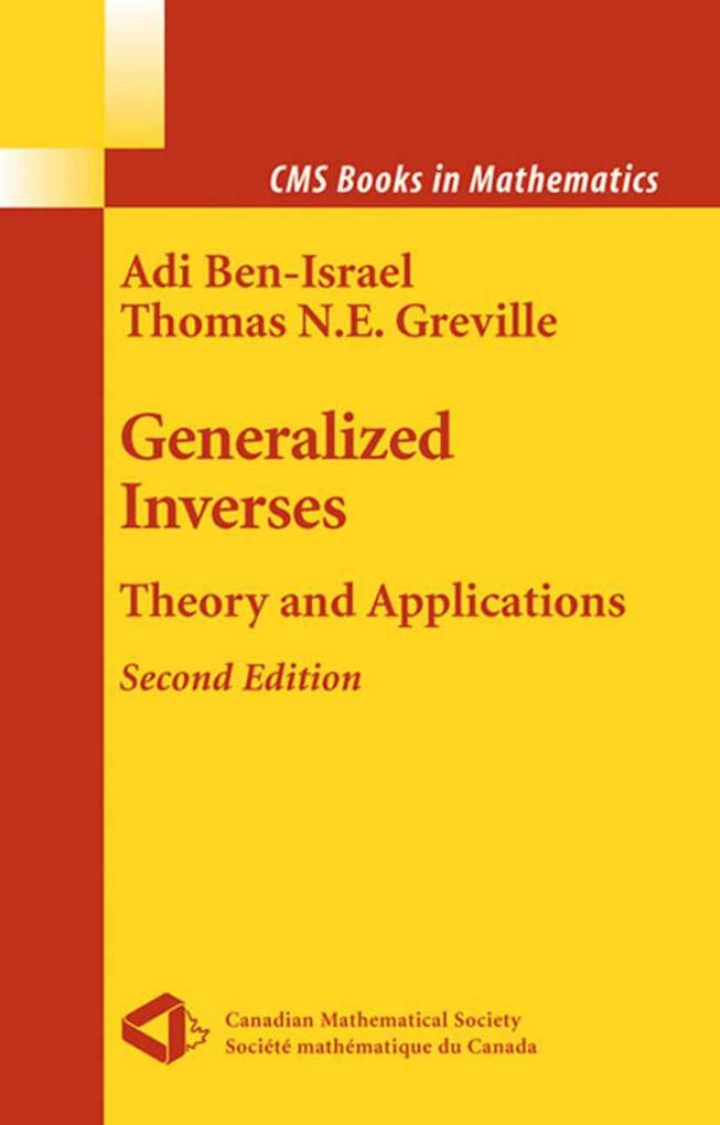 Produktbild: Generalized Inverses | Adi Ben-Israel, Thomas N.E. Greville