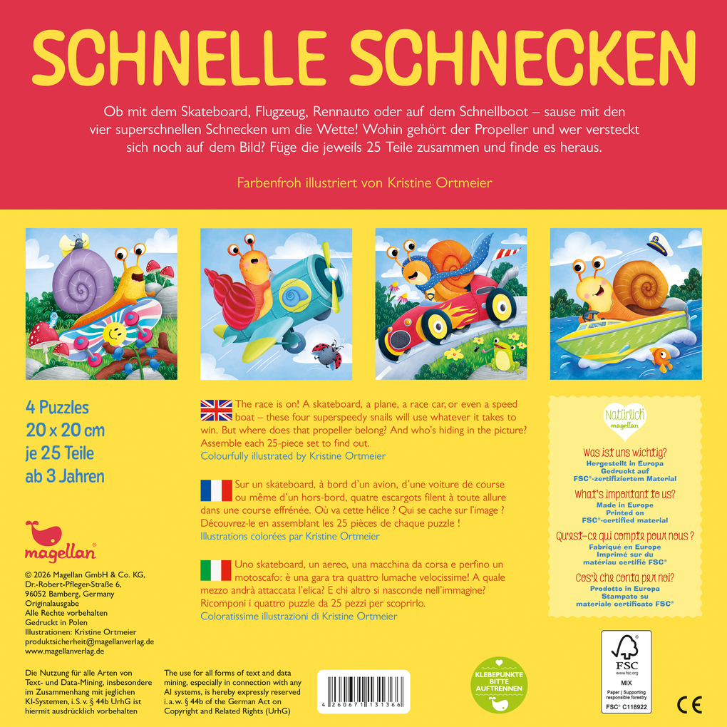 Weitere Ansicht: Schnelle Schnecken - 4 Puzzles