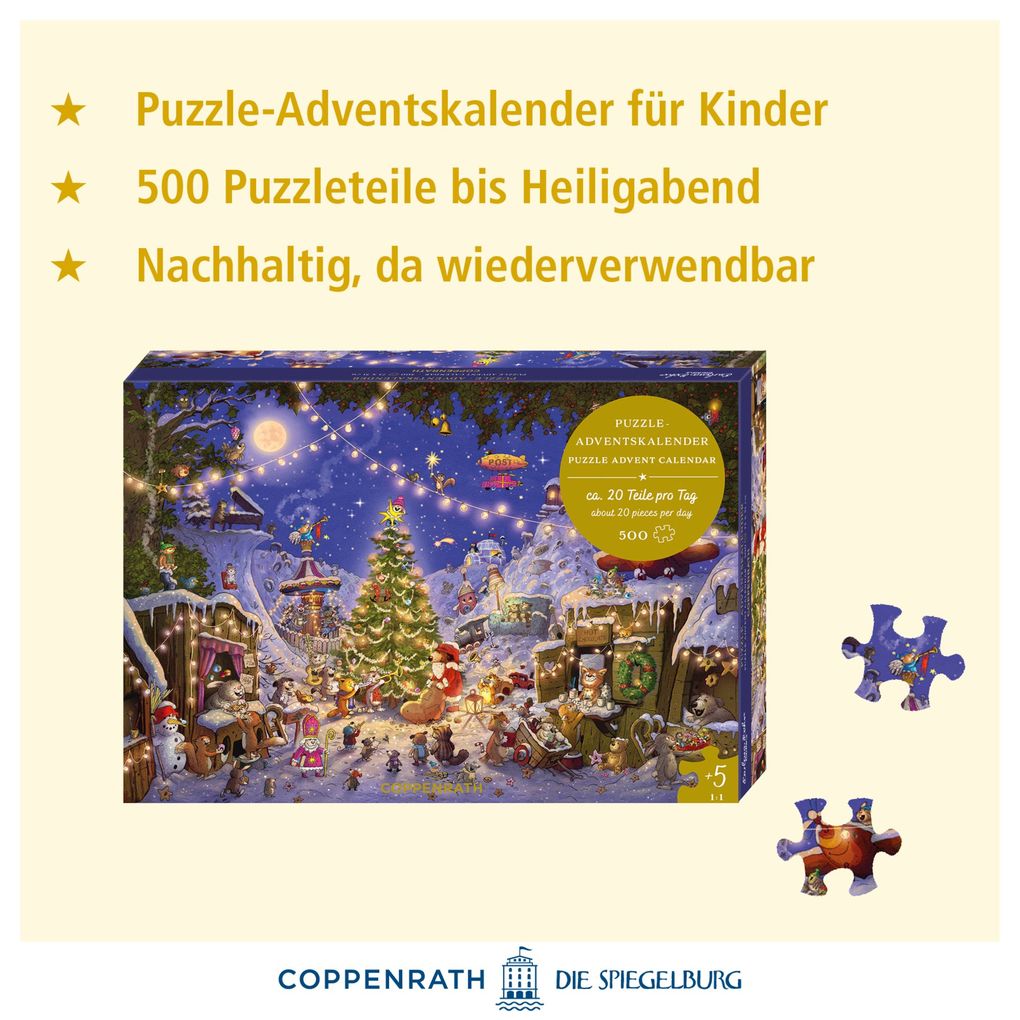 Weitere Ansicht: Puzzle-Adventskalender - Weihnachtsmarkt der Tiere