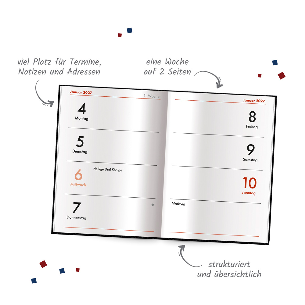 Weitere Ansicht: TRÖTSCH - Taschenkalender A7 Schwarz 2027