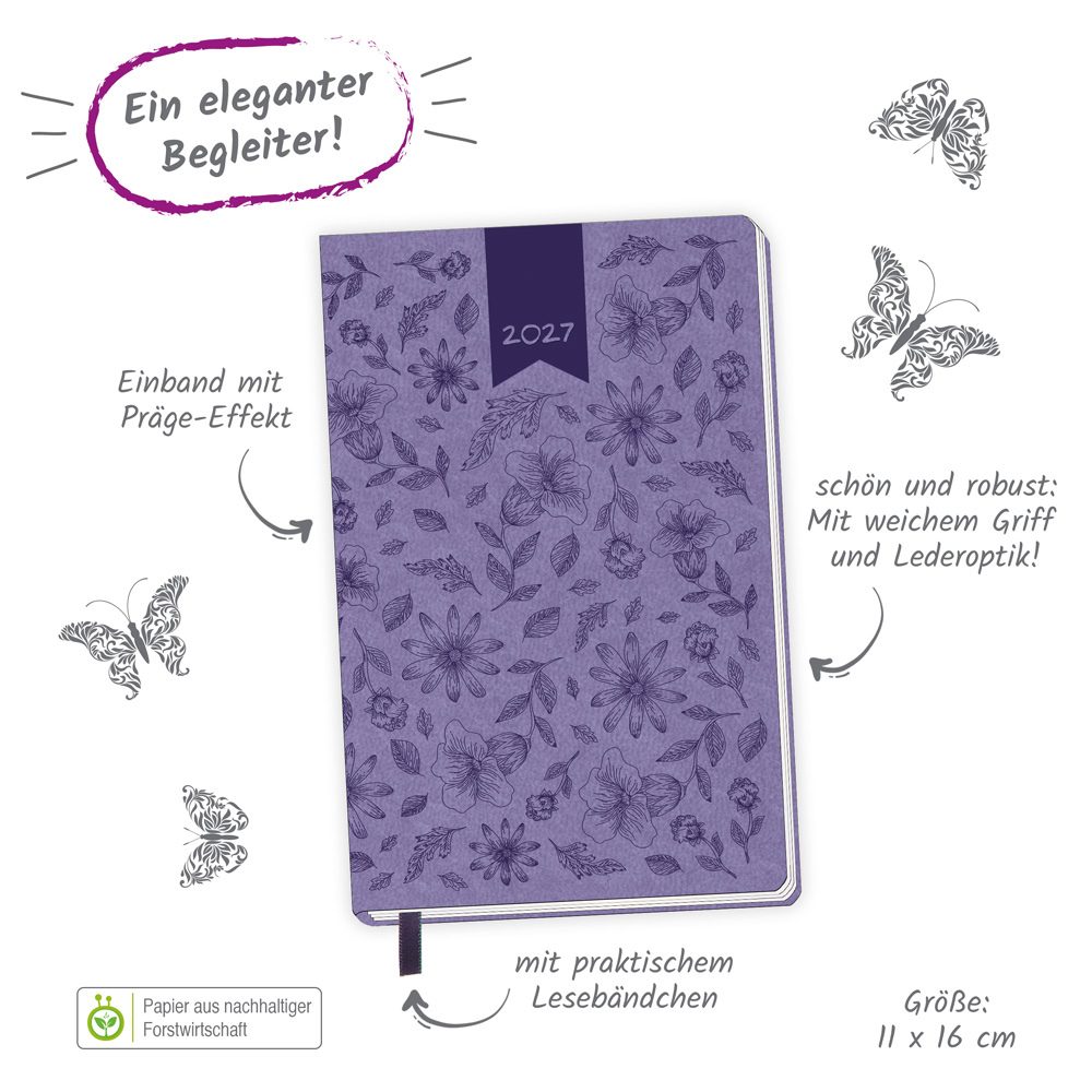 Weitere Ansicht: TRÖTSCH - Taschenkalender A6 Soft Touch Blumen 2027