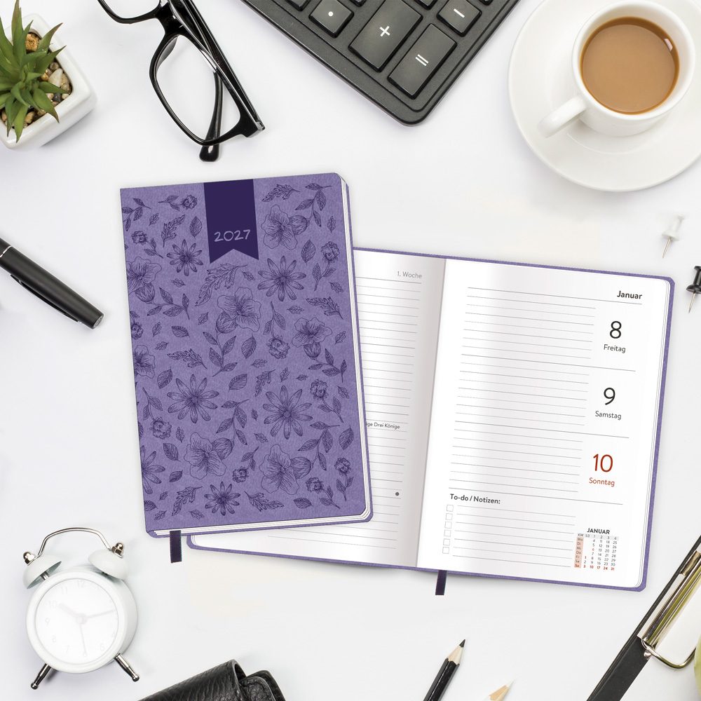 Weitere Ansicht: TRÖTSCH - Taschenkalender A6 Soft Touch Blumen 2027