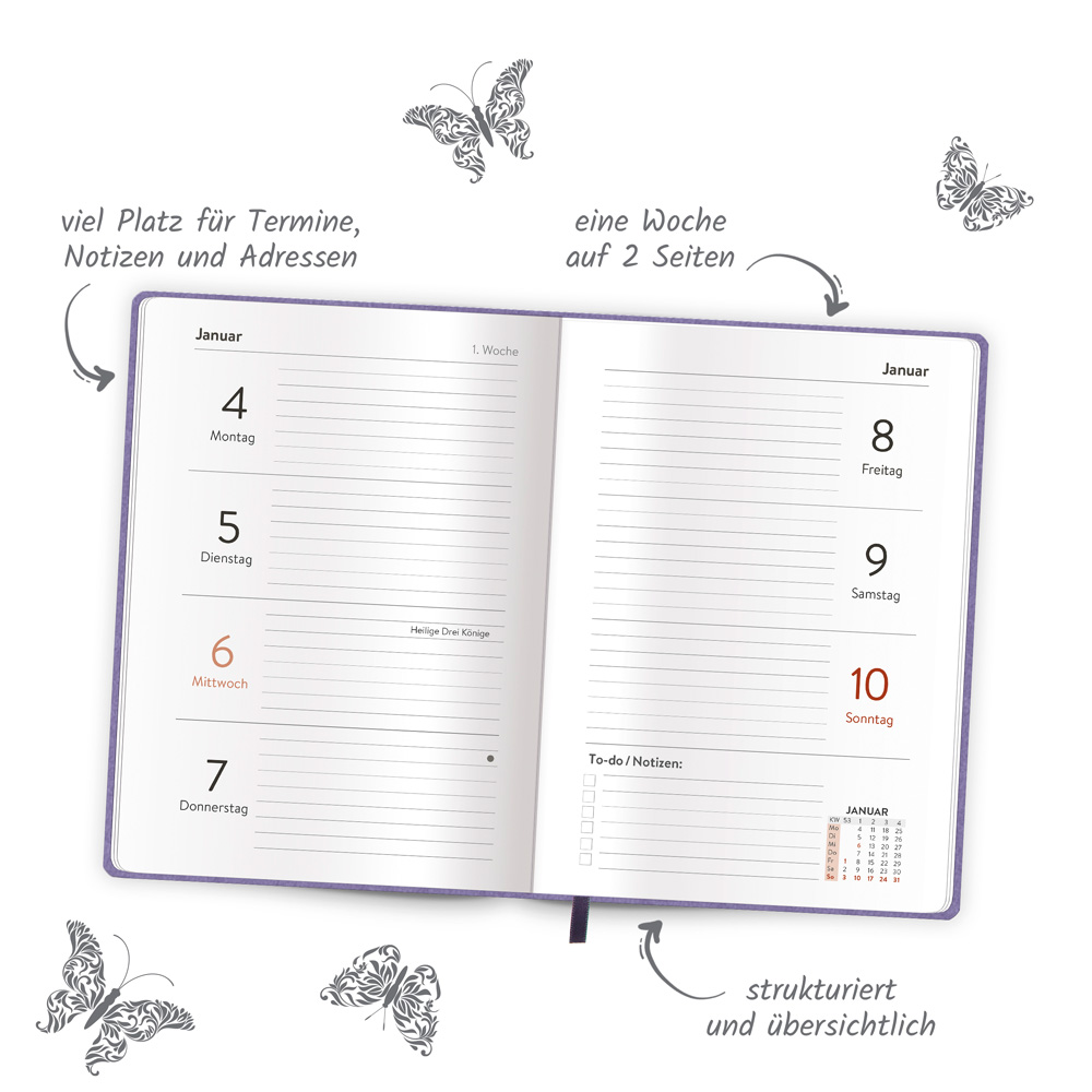 Weitere Ansicht: TRÖTSCH - Taschenkalender A6 Soft Touch Blumen 2027