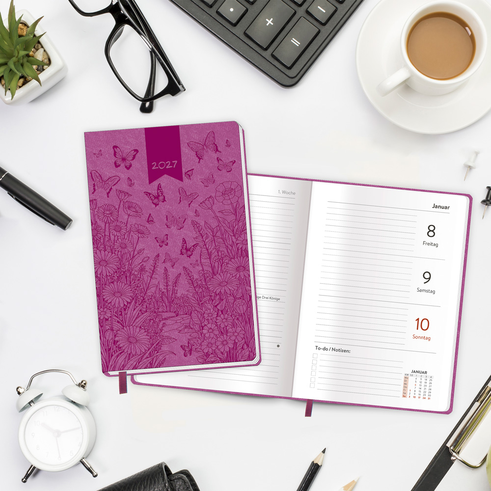 Weitere Ansicht: TRÖTSCH - Taschenkalender A6 Soft Touch Schmetterlinge 2027
