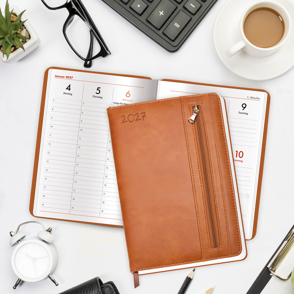 Weitere Ansicht: TRÖTSCH - Wochenplaner A5 mit Tasche Braun 2027