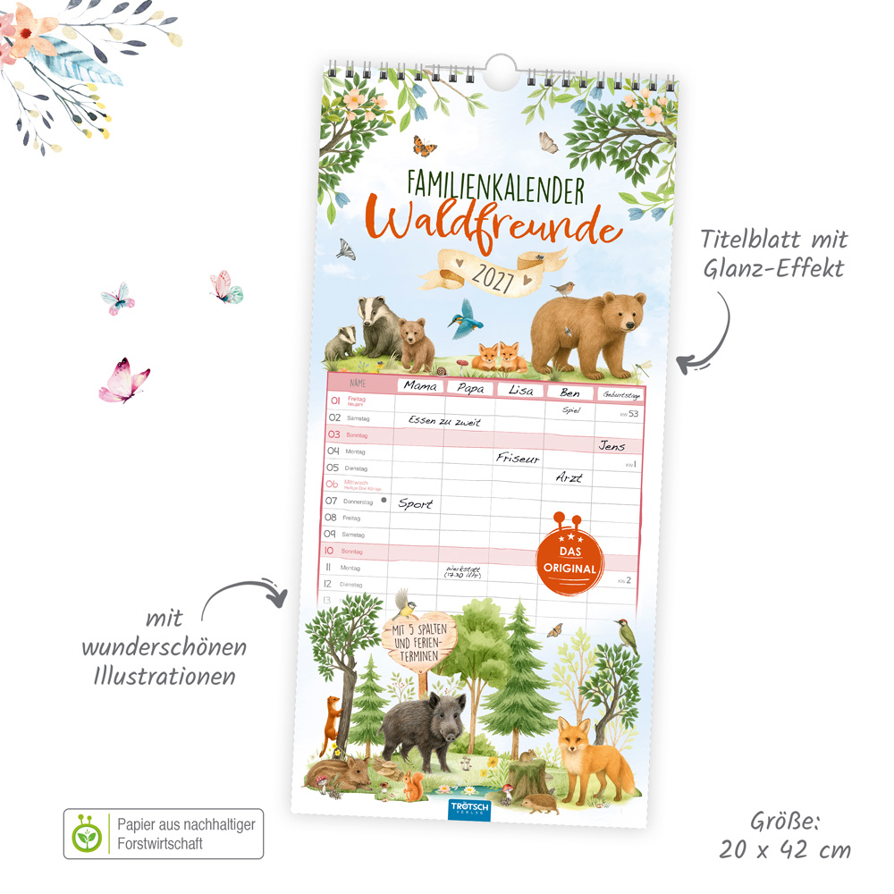 Weitere Ansicht: TRÖTSCH - Familienkalender Waldfreunde 2027