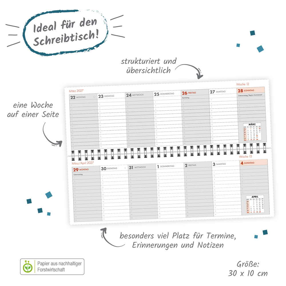 Weitere Ansicht: TRÖTSCH - Schreibtischquerkalender 1 2027