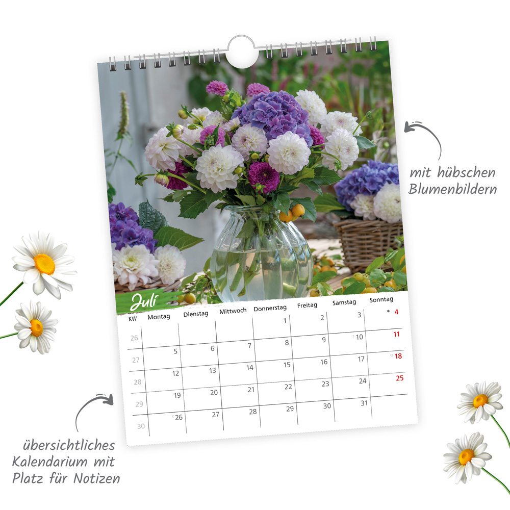 Weitere Ansicht: TRÖTSCH - Notizkalender zum Hängen Blumen 2027