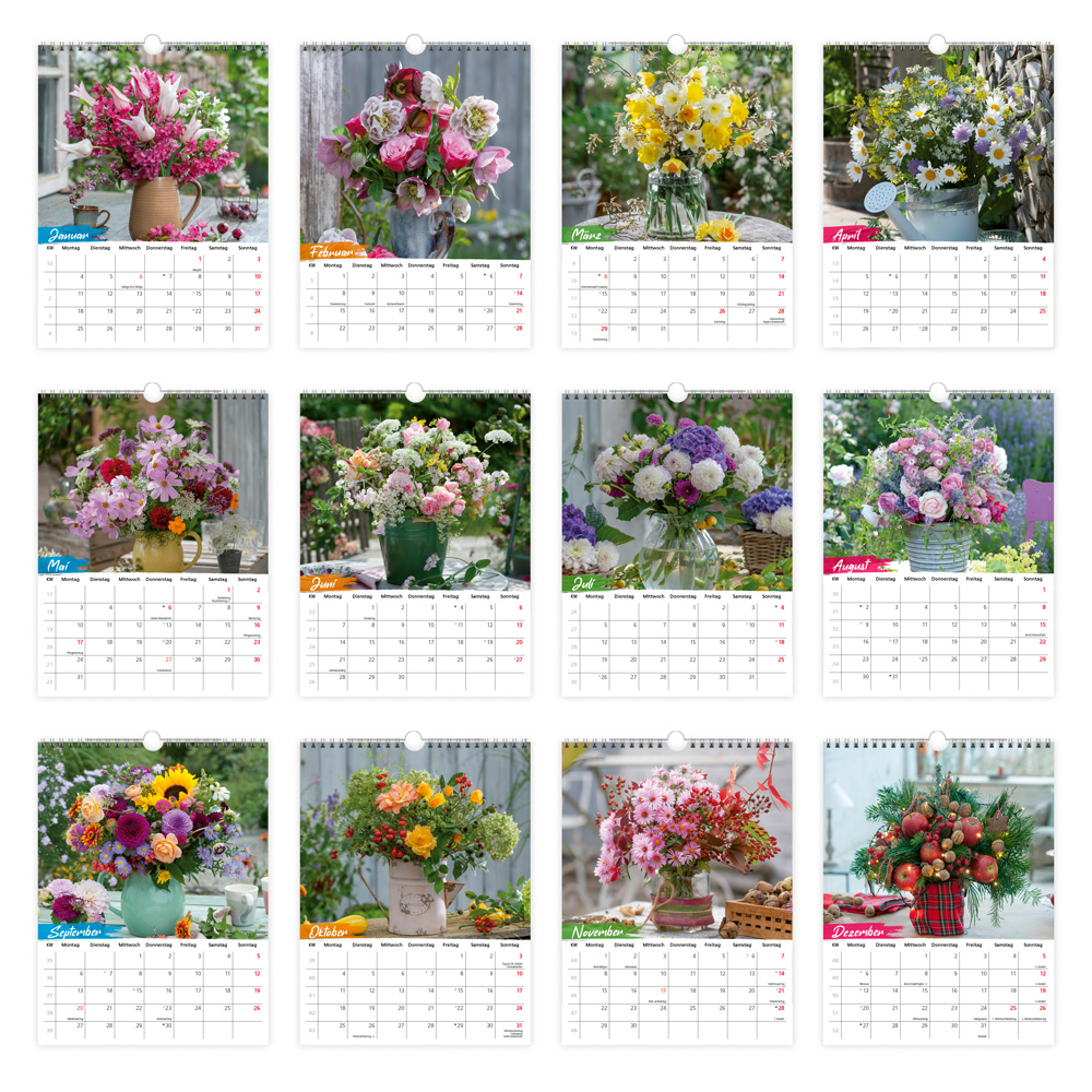 Weitere Ansicht: TRÖTSCH - Notizkalender zum Hängen Blumen 2027