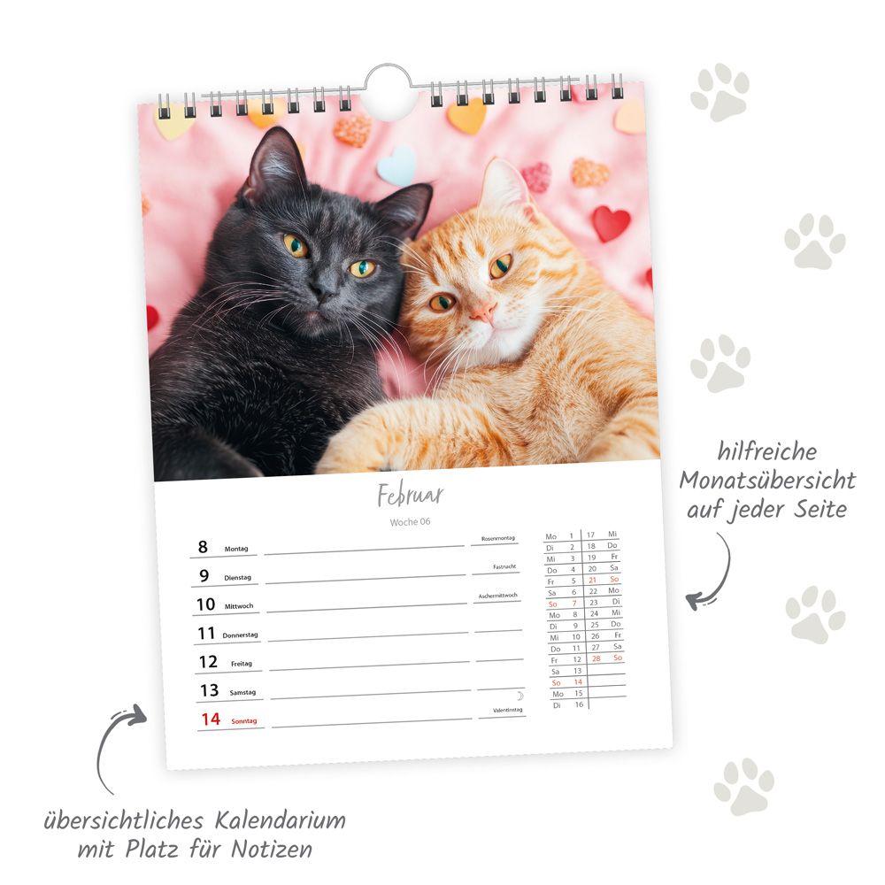 Weitere Ansicht: TRÖTSCH - Wochenkalender zum Hängen Katzen 2027