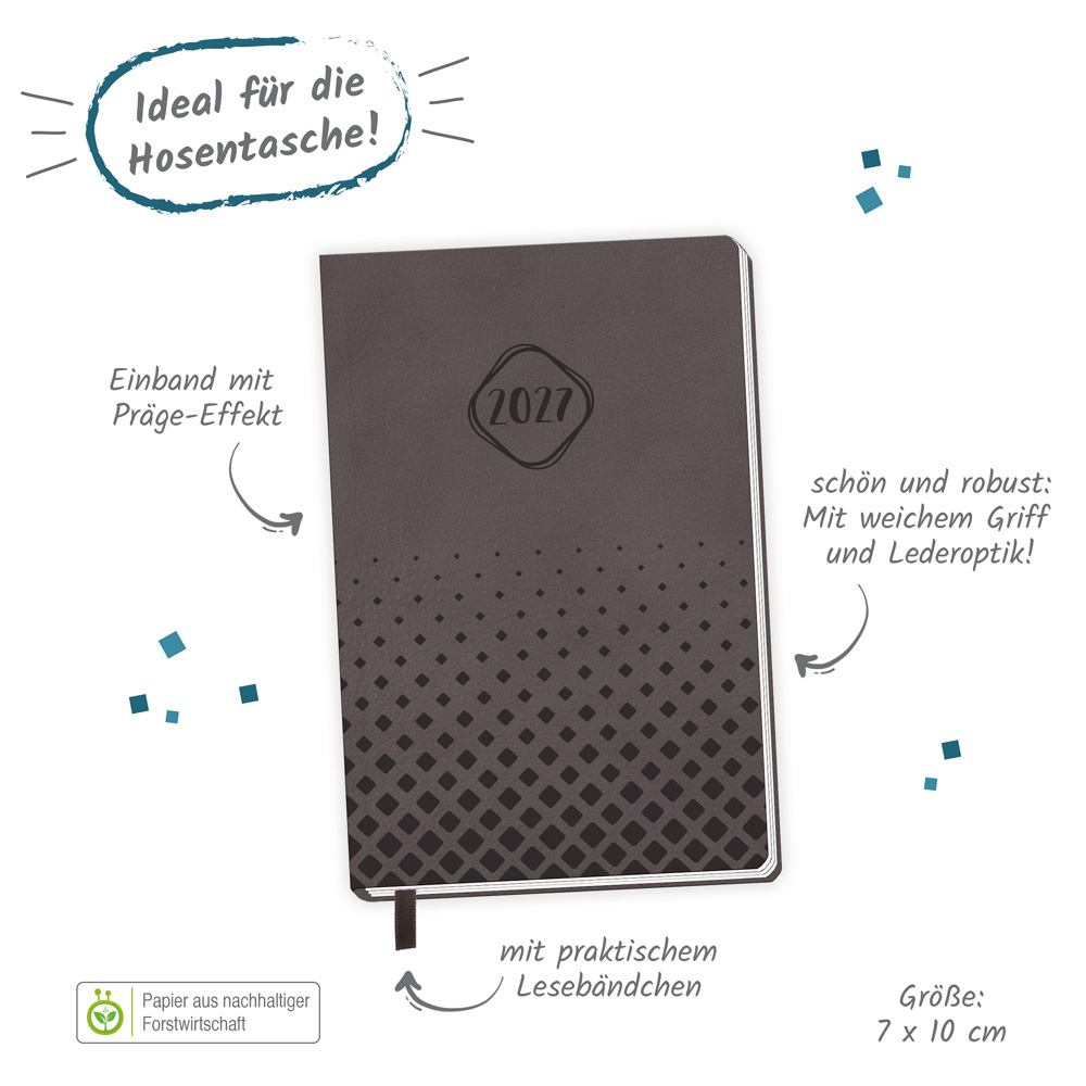 Weitere Ansicht: TRÖTSCH - Taschenkalender A7 Soft Touch Anthrazit 2027