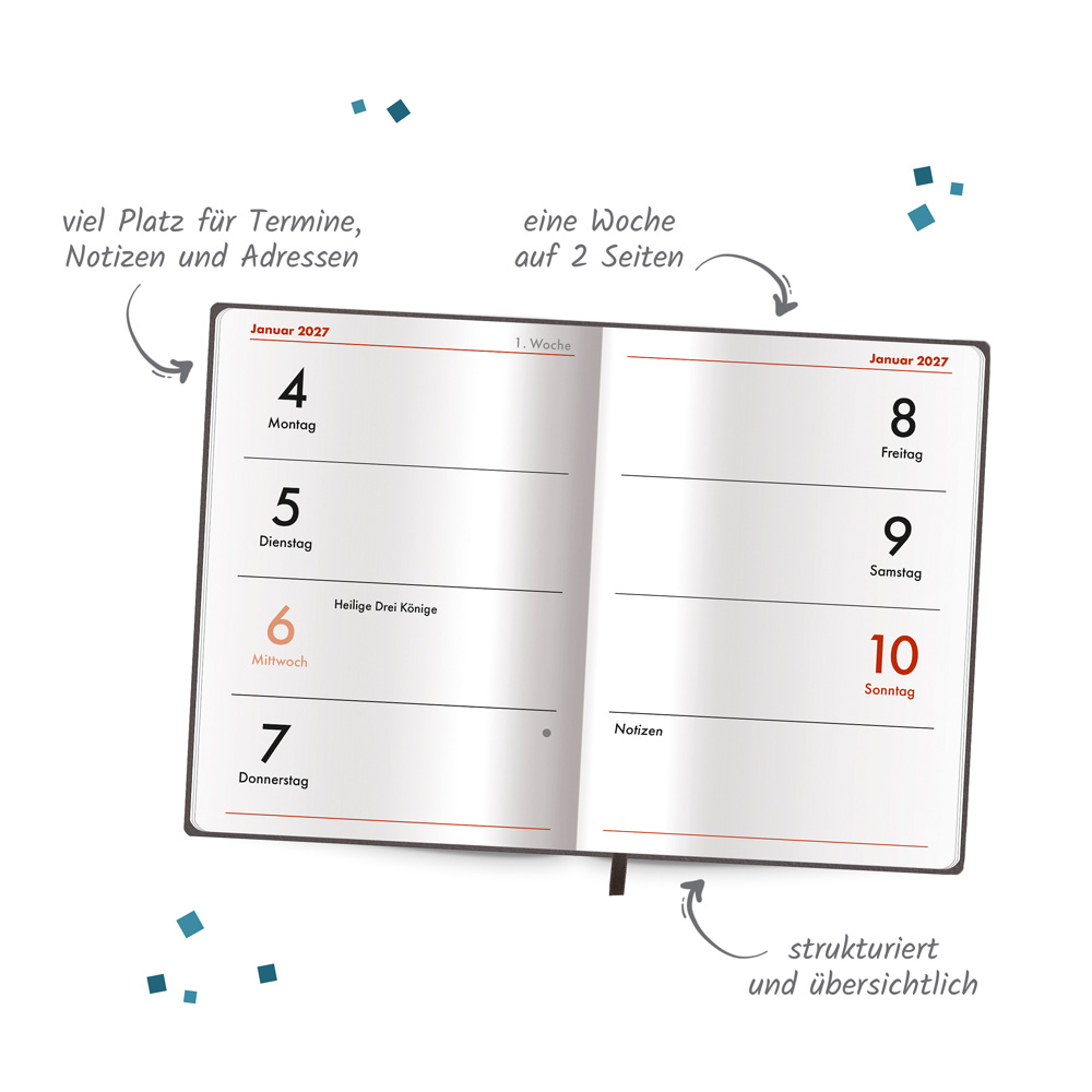 Weitere Ansicht: TRÖTSCH - Taschenkalender A7 Soft Touch Anthrazit 2027