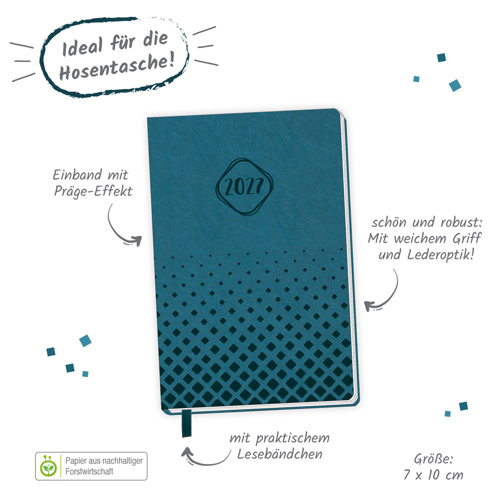 Weitere Ansicht: TRÖTSCH - Taschenkalender A7 Soft Touch Petrol 2027