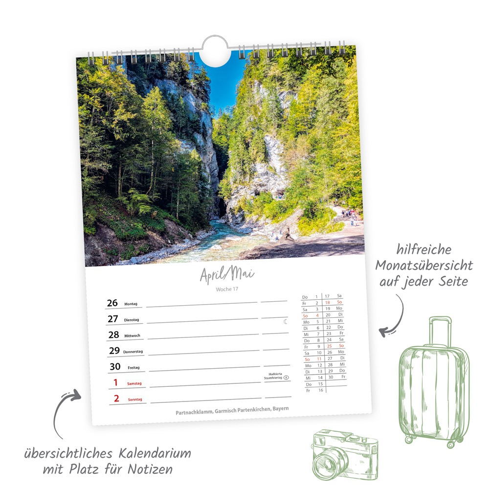 Weitere Ansicht: TRÖTSCH - Wochenkalender zum Hängen Deutschlandreise 2027
