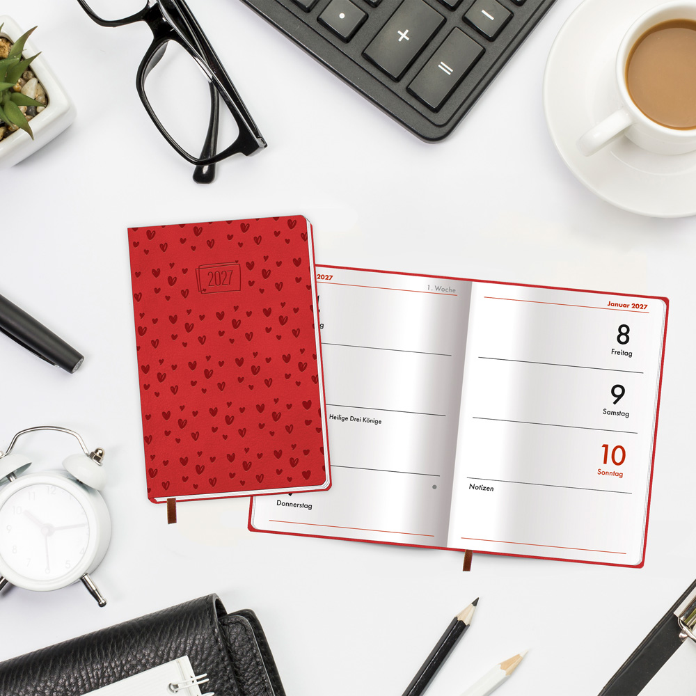 Weitere Ansicht: TRÖTSCH - Taschenkalender A7 Soft Touch Herzchen 2027