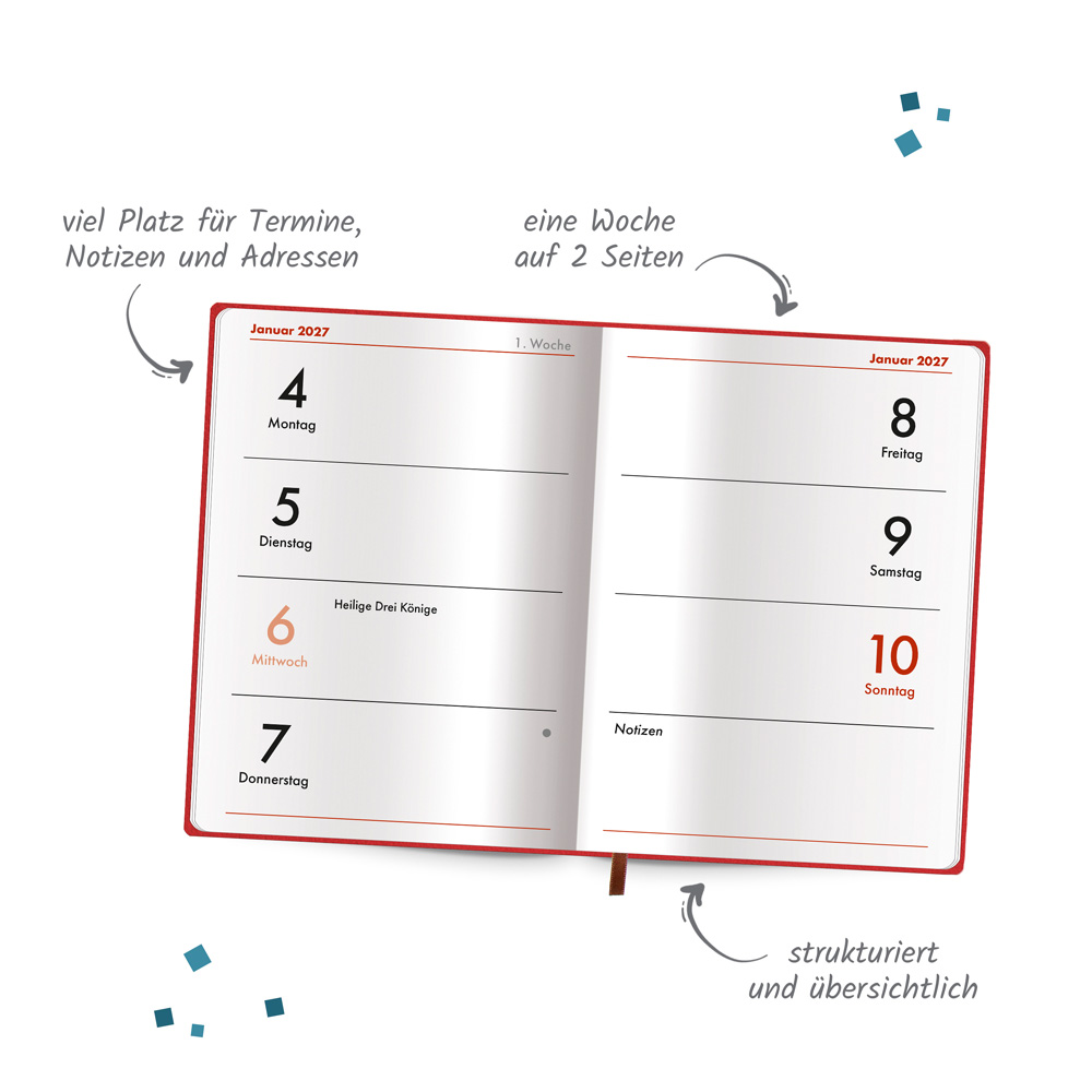 Weitere Ansicht: TRÖTSCH - Taschenkalender A7 Soft Touch Herzchen 2027