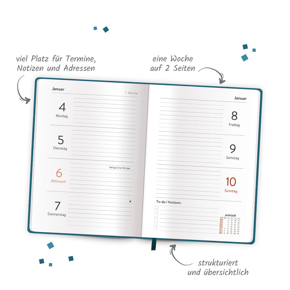 Weitere Ansicht: TRÖTSCH - Taschenkalender A6 Soft Touch Petrol 2027