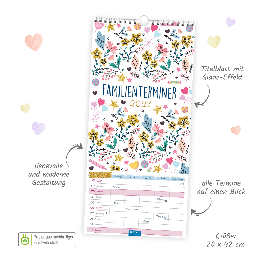 Weitere Ansicht: TRÖTSCH - Familienkalender Familienterminer 2027