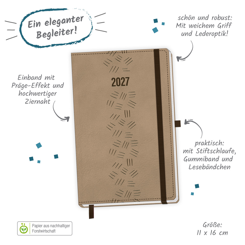 Weitere Ansicht: TRÖTSCH - Taschenkalender A6 Soft Touch Premium Sand 2027