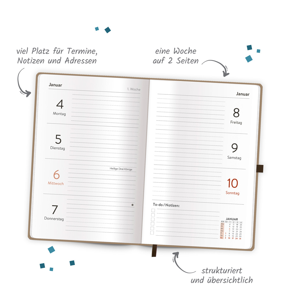 Weitere Ansicht: TRÖTSCH - Taschenkalender A6 Soft Touch Premium Sand 2027