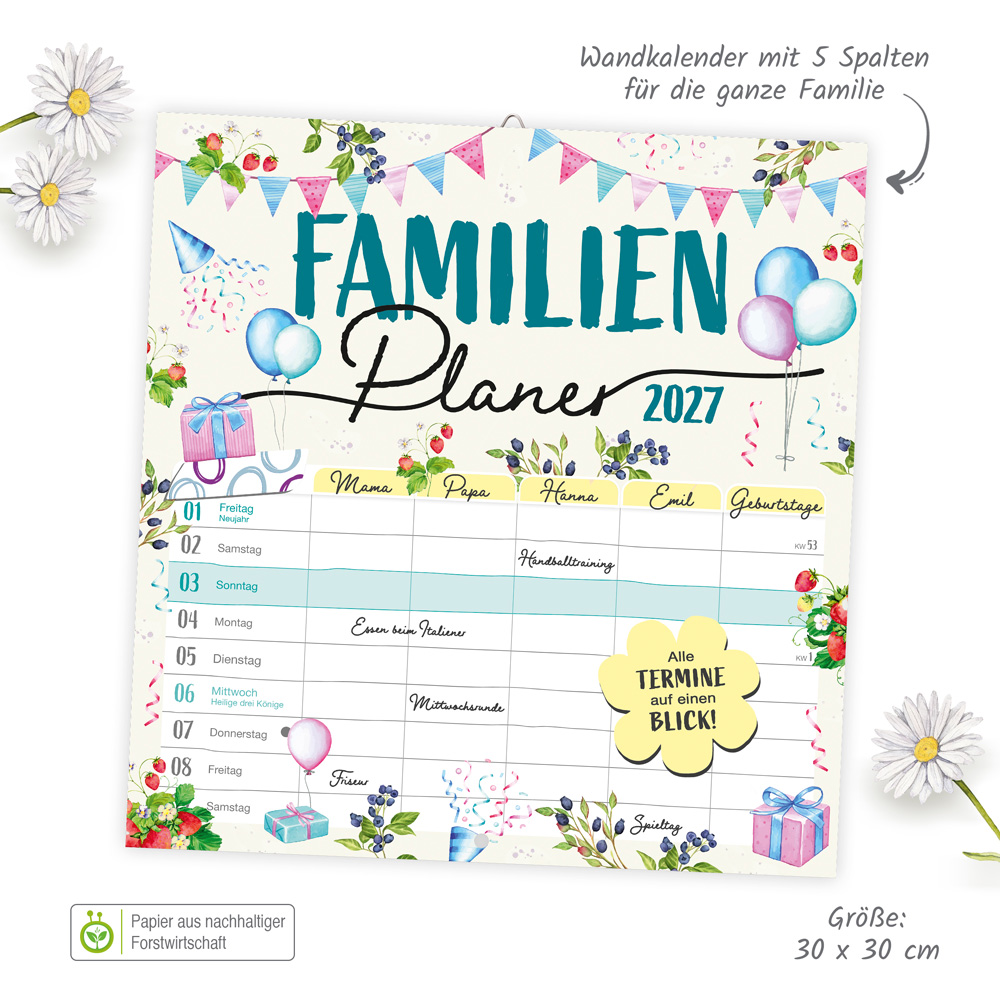Weitere Ansicht: TRÖTSCH - Broschürenkalender Familienplaner 2027