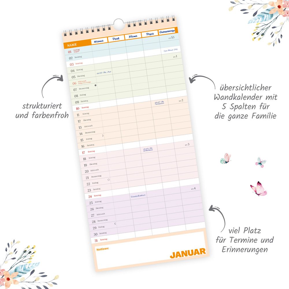 Weitere Ansicht: TRÖTSCH - Familienkalender Farben 2027
