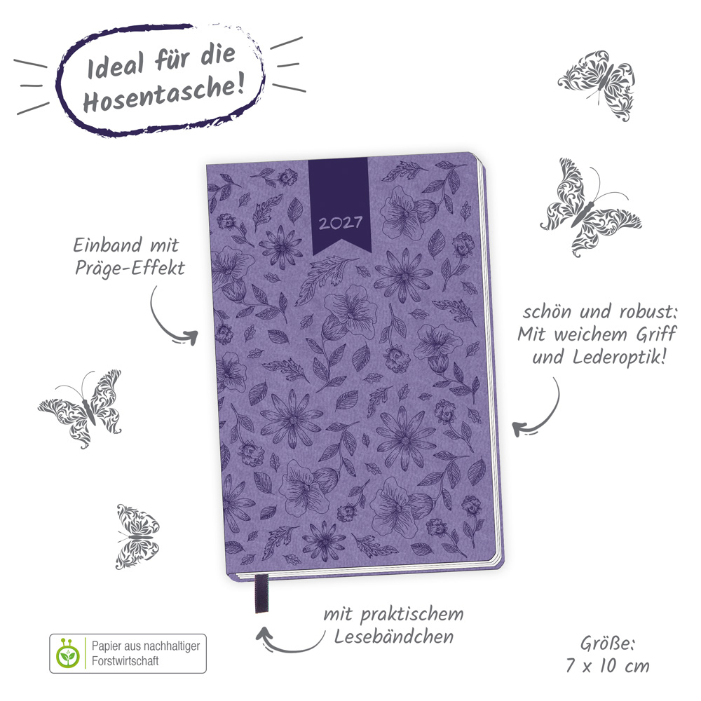 Weitere Ansicht: TRÖTSCH - Taschenkalender A7 Soft Touch Blumen 2027