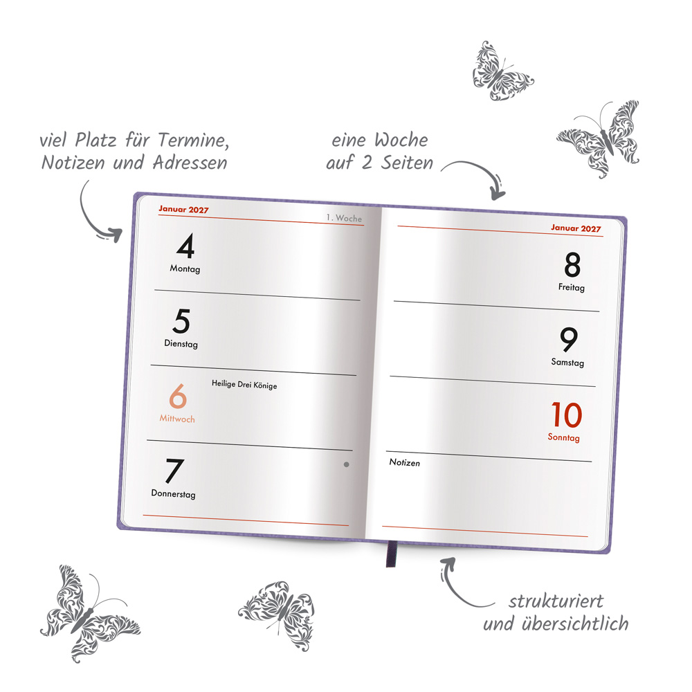 Weitere Ansicht: TRÖTSCH - Taschenkalender A7 Soft Touch Blumen 2027