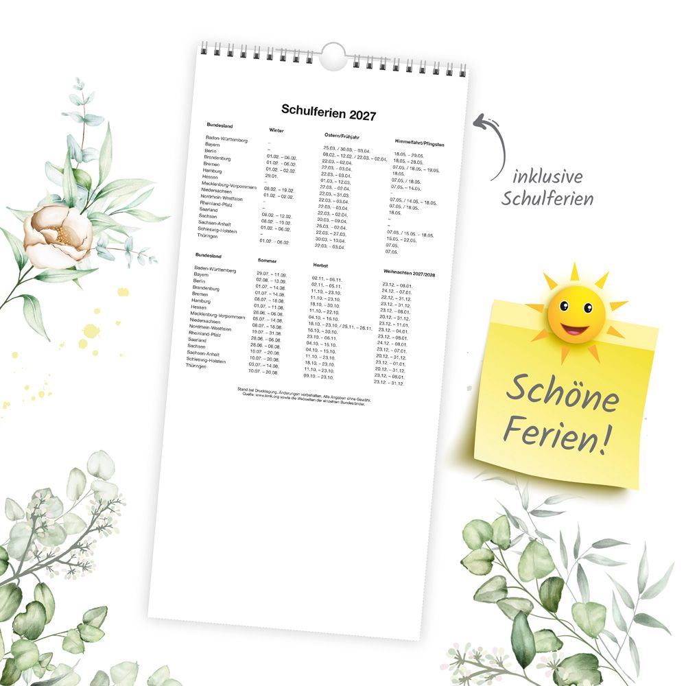 Weitere Ansicht: TRÖTSCH - Familienkalender Familienterminer Blumen 2027