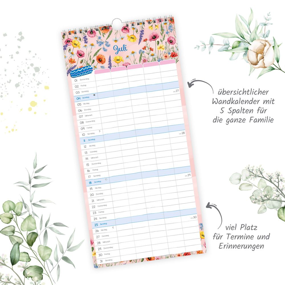 Weitere Ansicht: TRÖTSCH - Familienkalender Familienterminer Blumen 2027