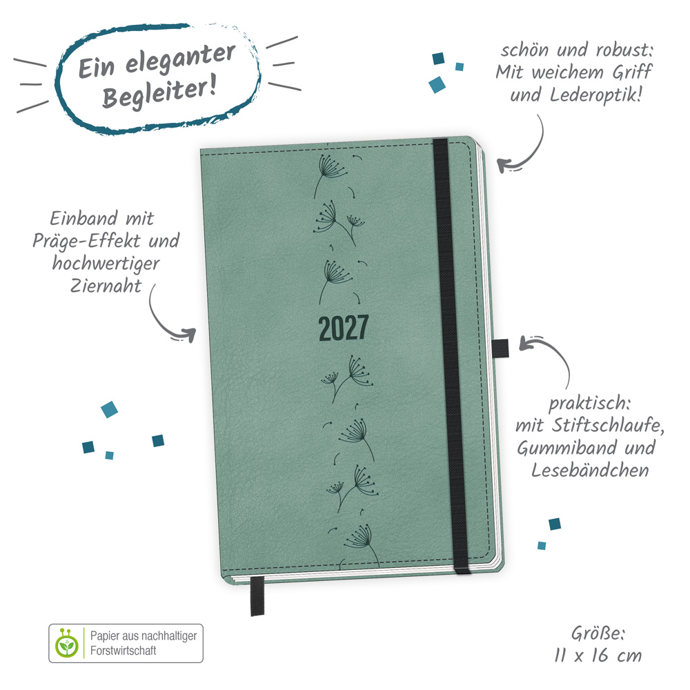 Weitere Ansicht: TRÖTSCH - Taschenkalender A6 Soft Touch Premium Aquamarin 2027