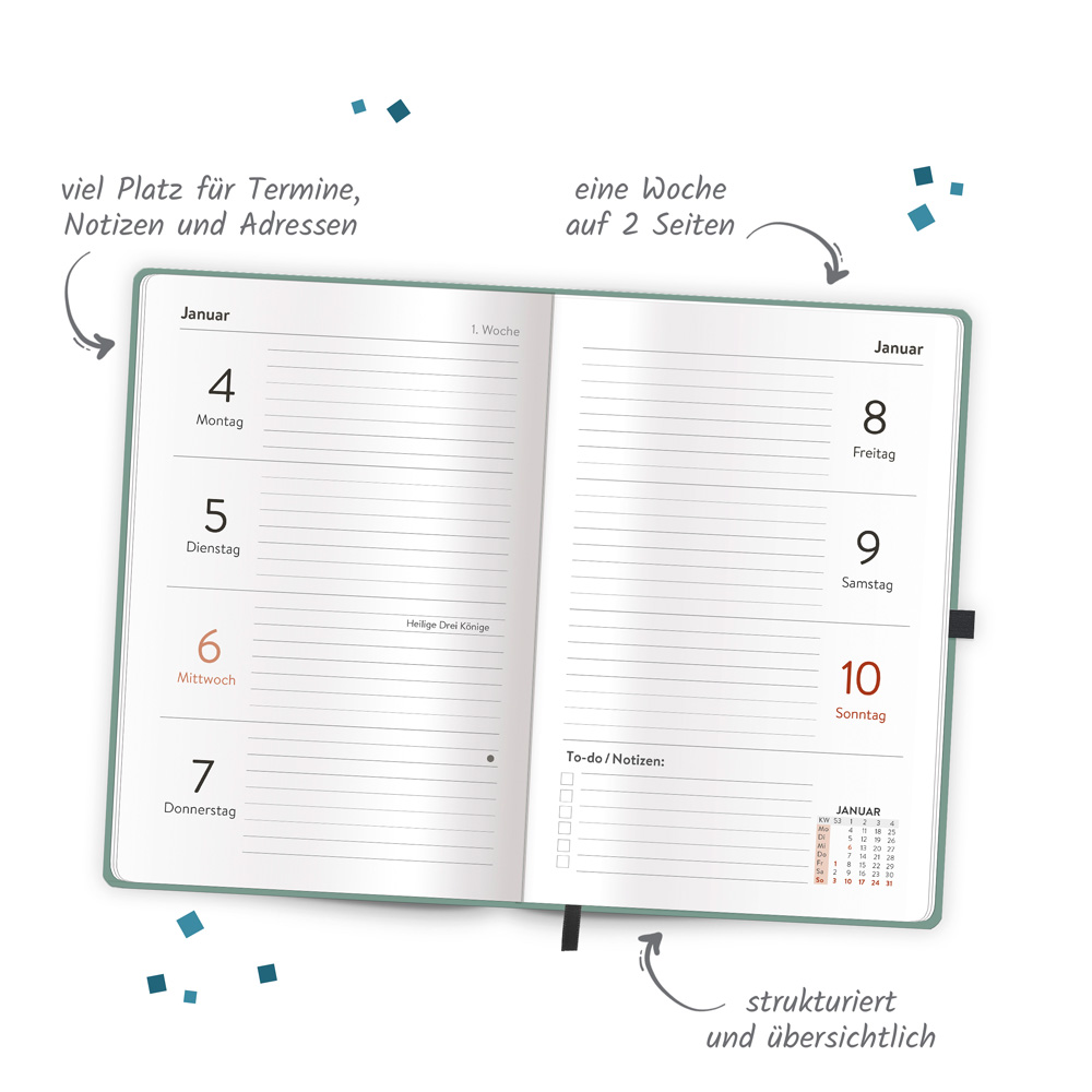Weitere Ansicht: TRÖTSCH - Taschenkalender A6 Soft Touch Premium Aquamarin 2027