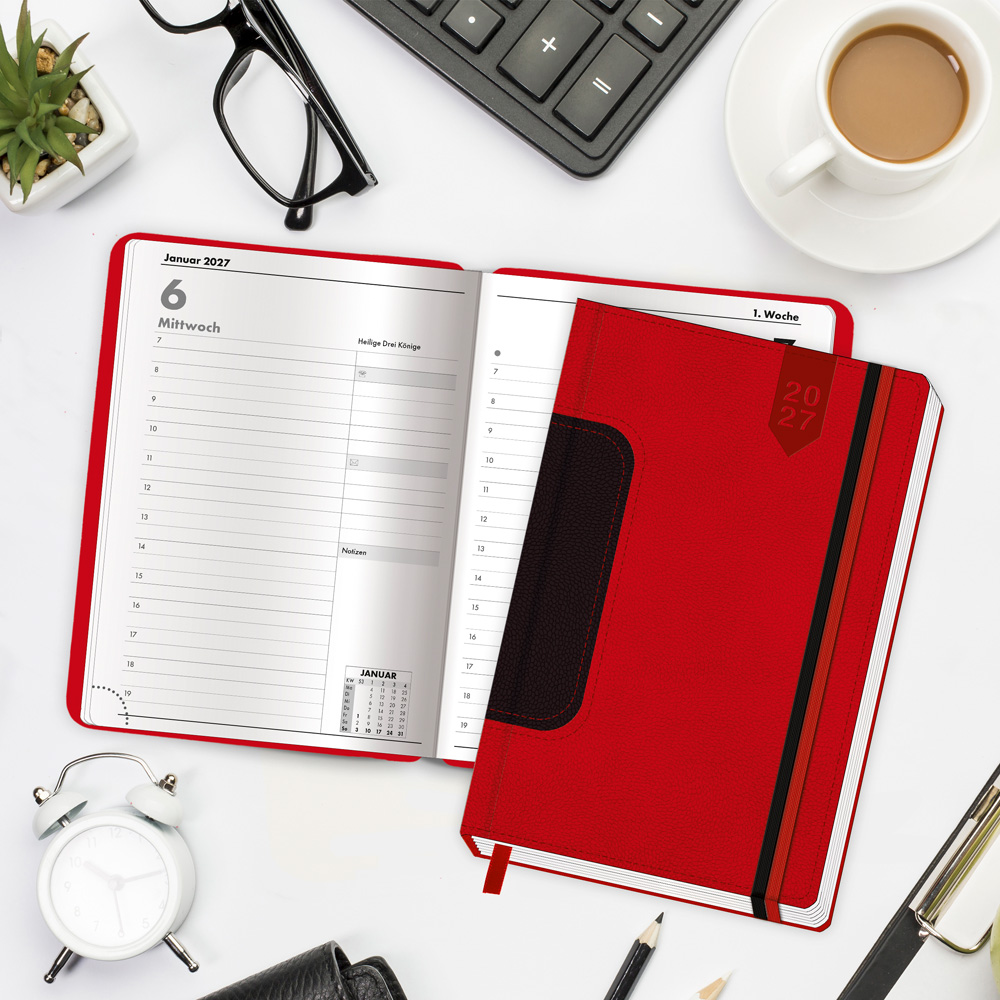 Weitere Ansicht: TRÖTSCH - Buchkalender A5 Rot 2027