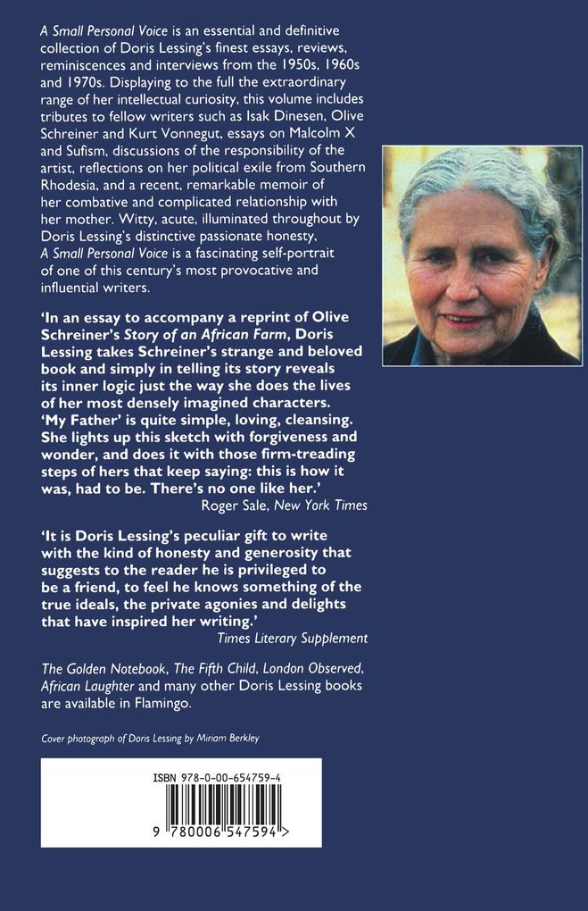Weitere Ansicht: A Small Personal Voice | Doris Lessing