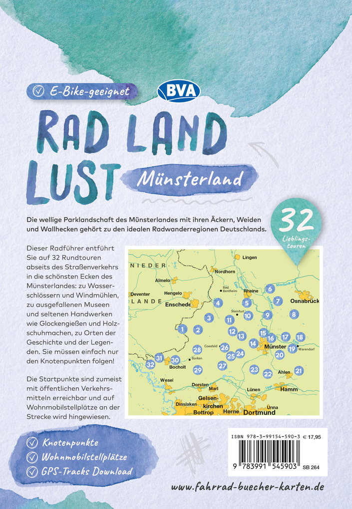 Weitere Ansicht: BVA RadLandLust Münsterland, 32 Lieblingstouren mit Knotenpunkten