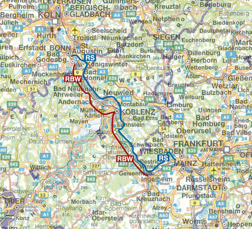 Weitere Ansicht: ROTHER Wanderführer Rheinsteig - RheinBurgenWeg. 34 Etappen auf den Weitwanderwegen rechts und links des romantischen Mittelrheins | Jürgen Plogmann