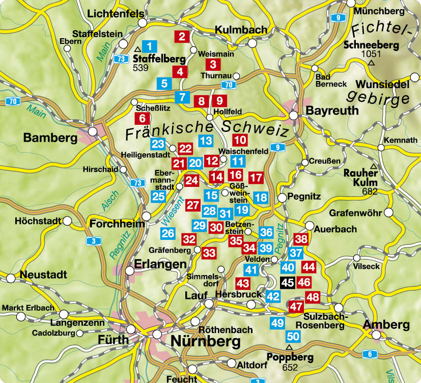 Weitere Ansicht: ROTHER Wanderführer Fränkische Schweiz. 50 Touren im Frankenjura - mit Oberem Maintal, Hersbrucker Schweiz und Nürnberger Land | Anette Köhler, Stefan Herbke