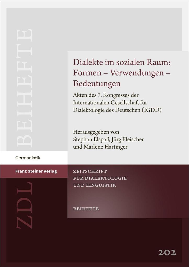 Weitere Ansicht: Dialekte im sozialen Raum: Formen - Verwendungen - Bedeutungen