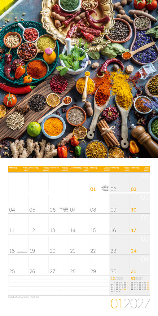 Weitere Ansicht: Food Kalender 2027 - 30x30 - Art12 | Ackermann Kunstverlag GmbH