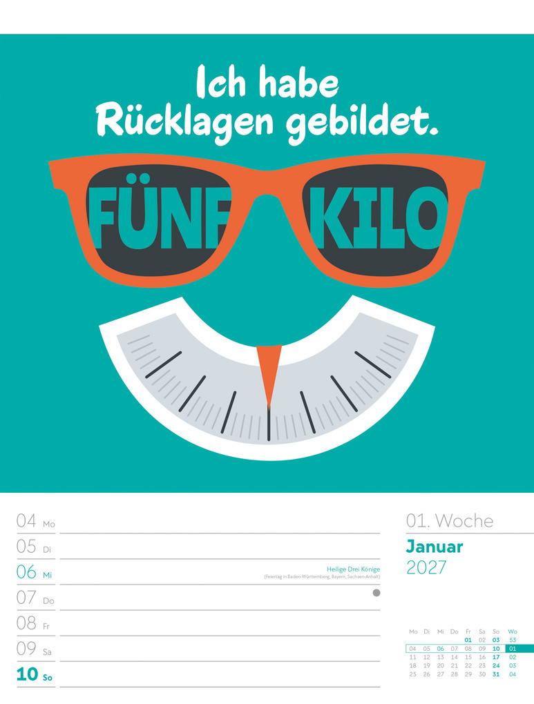 Weitere Ansicht: Klartext Sprüchekalender Wochenplaner 2027 | Ackermann Kunstverlag GmbH
