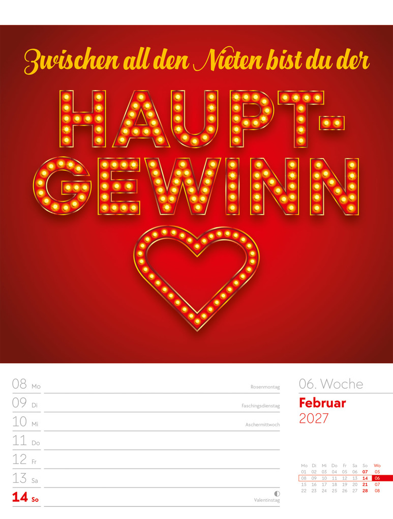 Weitere Ansicht: Klartext Sprüchekalender Wochenplaner 2027 | Ackermann Kunstverlag GmbH