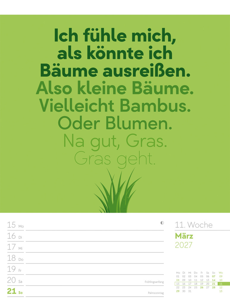 Weitere Ansicht: Klartext Sprüchekalender Wochenplaner 2027 | Ackermann Kunstverlag GmbH