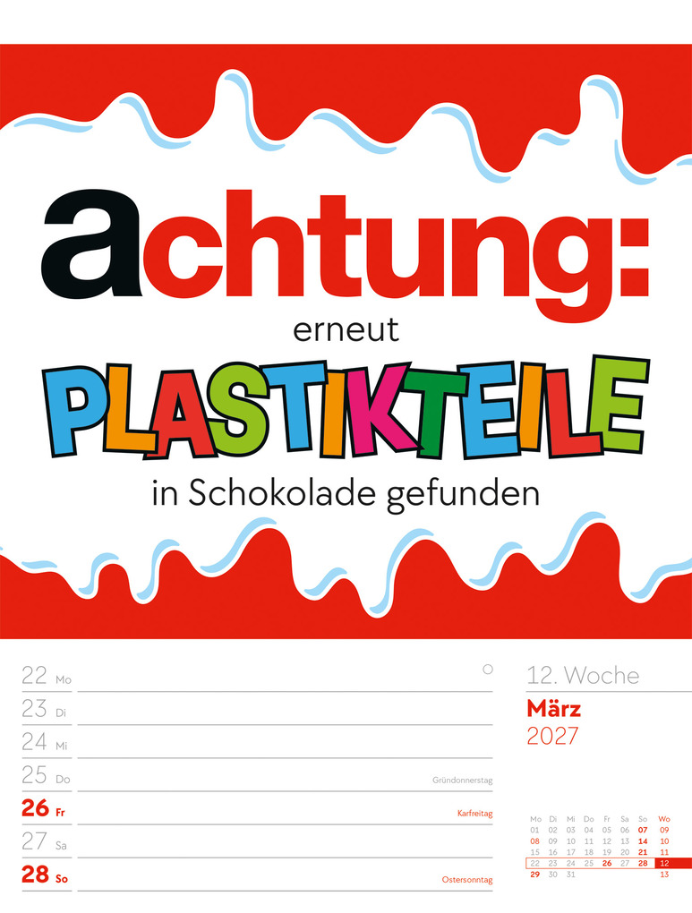 Weitere Ansicht: Klartext Sprüchekalender Wochenplaner 2027 | Ackermann Kunstverlag GmbH